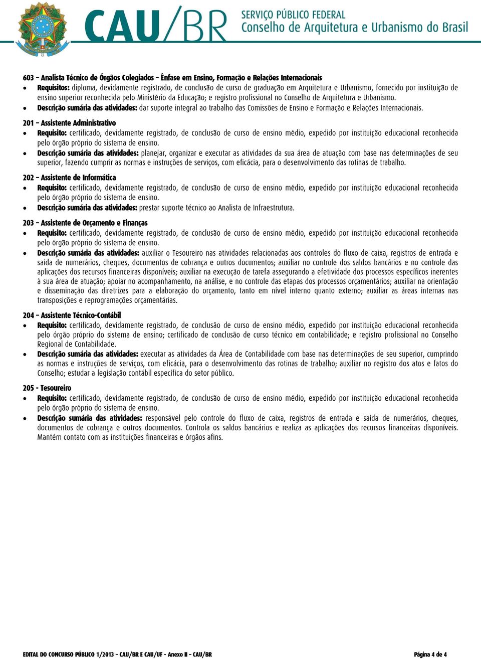 Descrição sumária das atividades: dar suporte integral ao trabalho das Comissões de Ensino e Formação e Relações Internacionais.