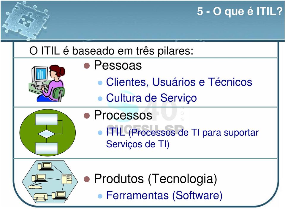Usuários e Técnicos Cultura de Serviço Processos ITIL