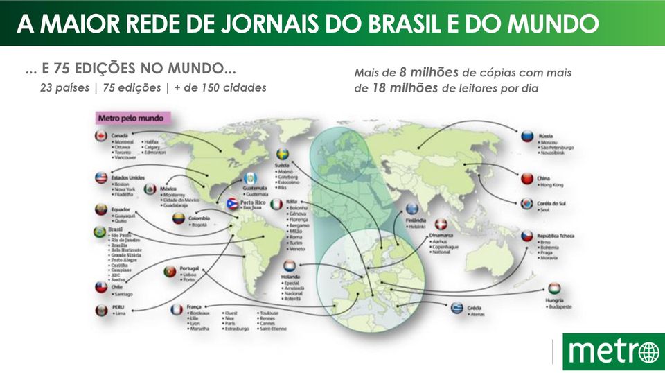 .. 23 países 75 edições + de 150 cidades Mais