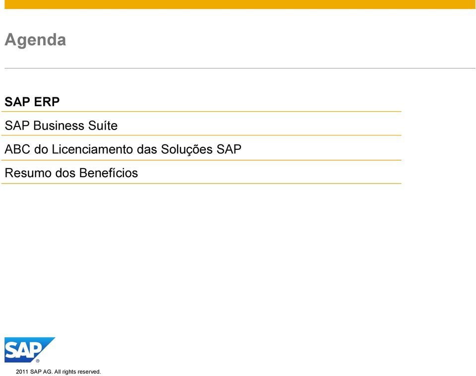 Soluções SAP Resumo dos