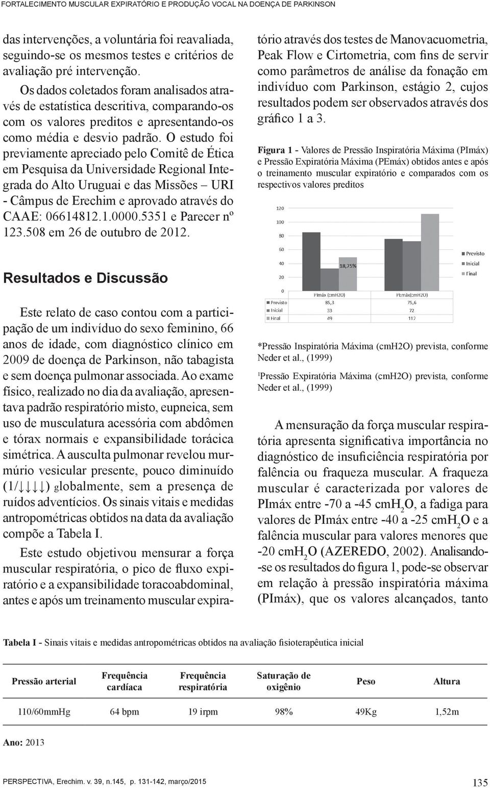 O estudo foi previamente apreciado pelo Comitê de Ética em Pesquisa da Universidade Regional Integrada do Alto Uruguai e das Missões URI - Câmpus de Erechim e aprovado através do CAAE: 06614812.1.0000.