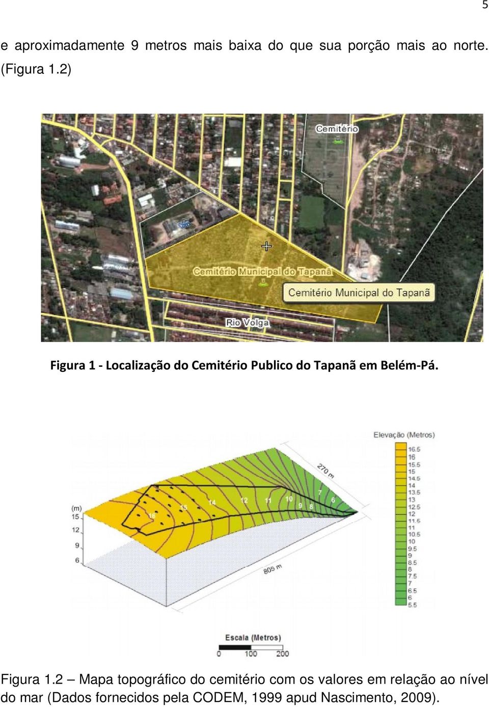 2) Figura 1 - Localização do Cemitério Publico do Tapanã em Belém-Pá.