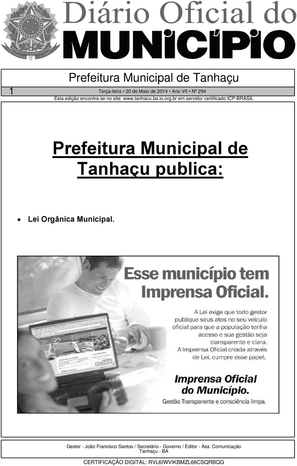 Orgânica Municipal.