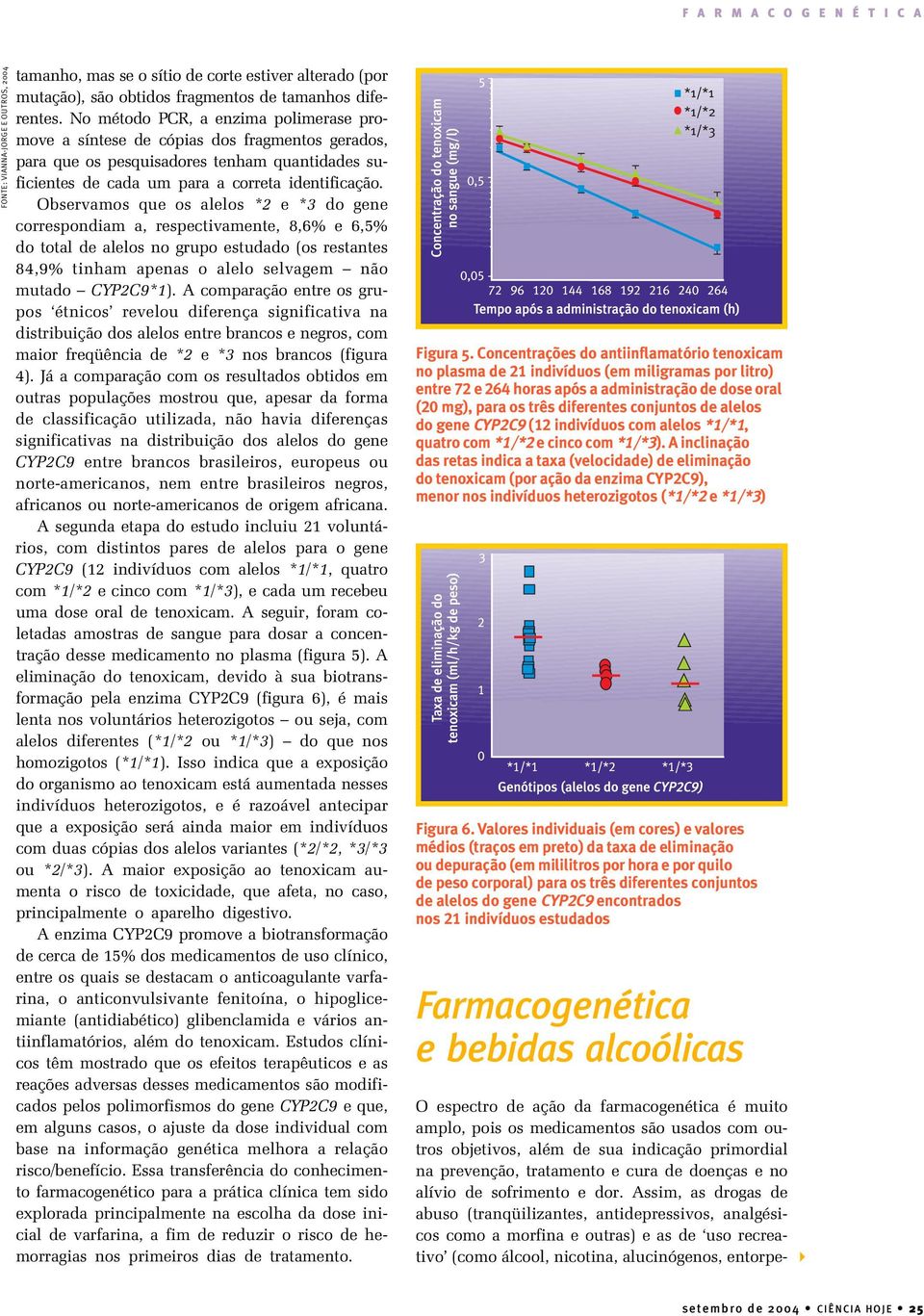 Observamos que os alelos *2 e *3 do gene correspondiam a, respectivamente, 8,6% e 6,5% do total de alelos no grupo estudado (os restantes 84,9% tinham apenas o alelo selvagem não mutado CYP2C9*1).