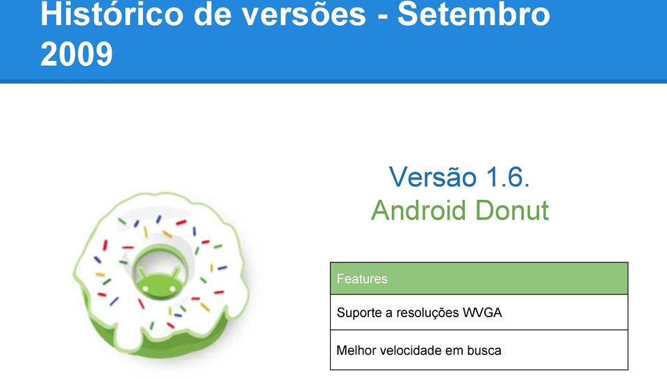 Android Donut Features Suporte