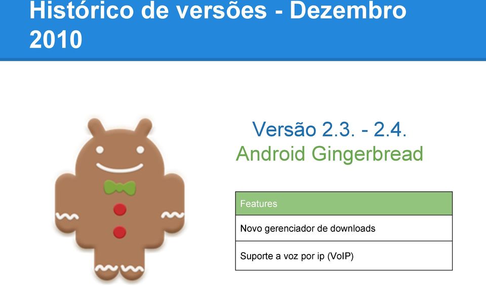 Android Gingerbread Features Novo