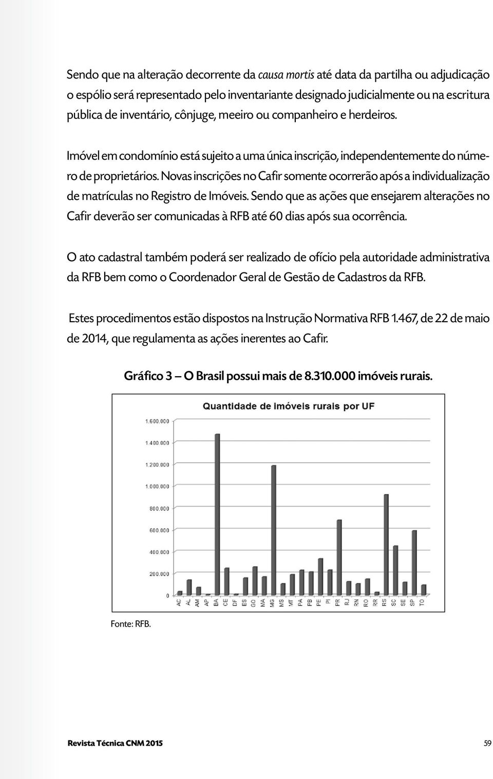 Novas inscrições no Cafir somente ocorrerão após a individualização de matrículas no Registro de Imóveis.