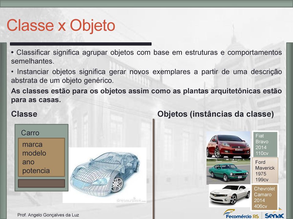 As classes estão para os objetos assim como as plantas arquitetônicas estão para as casas.