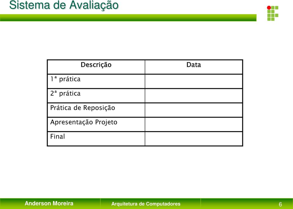 Reposição Apresentação Projeto Final