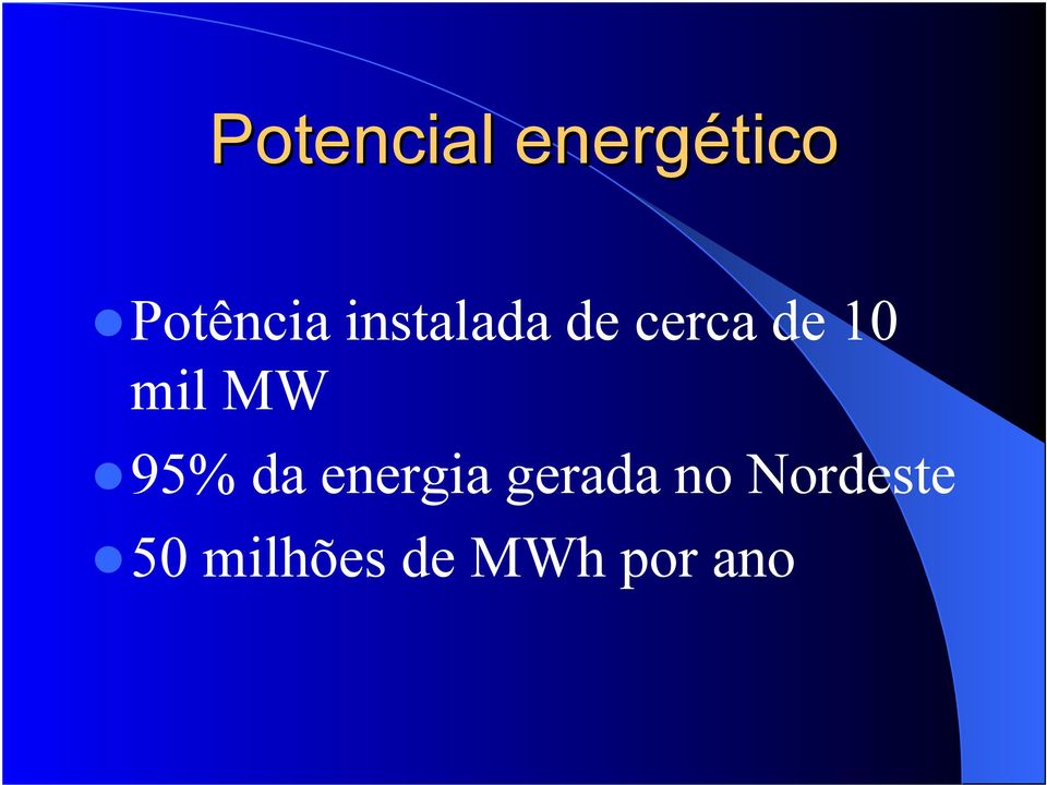 MW 95% da energia gerada no