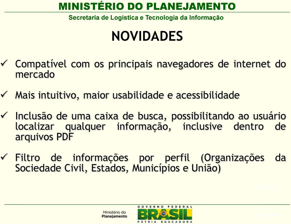 usuário localizar qualquer informação, inclusive dentro de arquivos PDF Filtro de