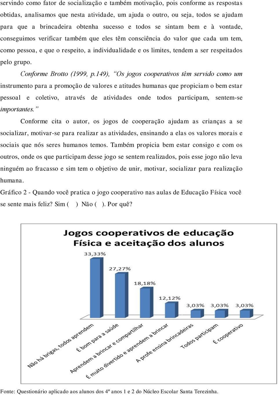 respeitados pelo grupo. Conforme Brotto (1999, p.