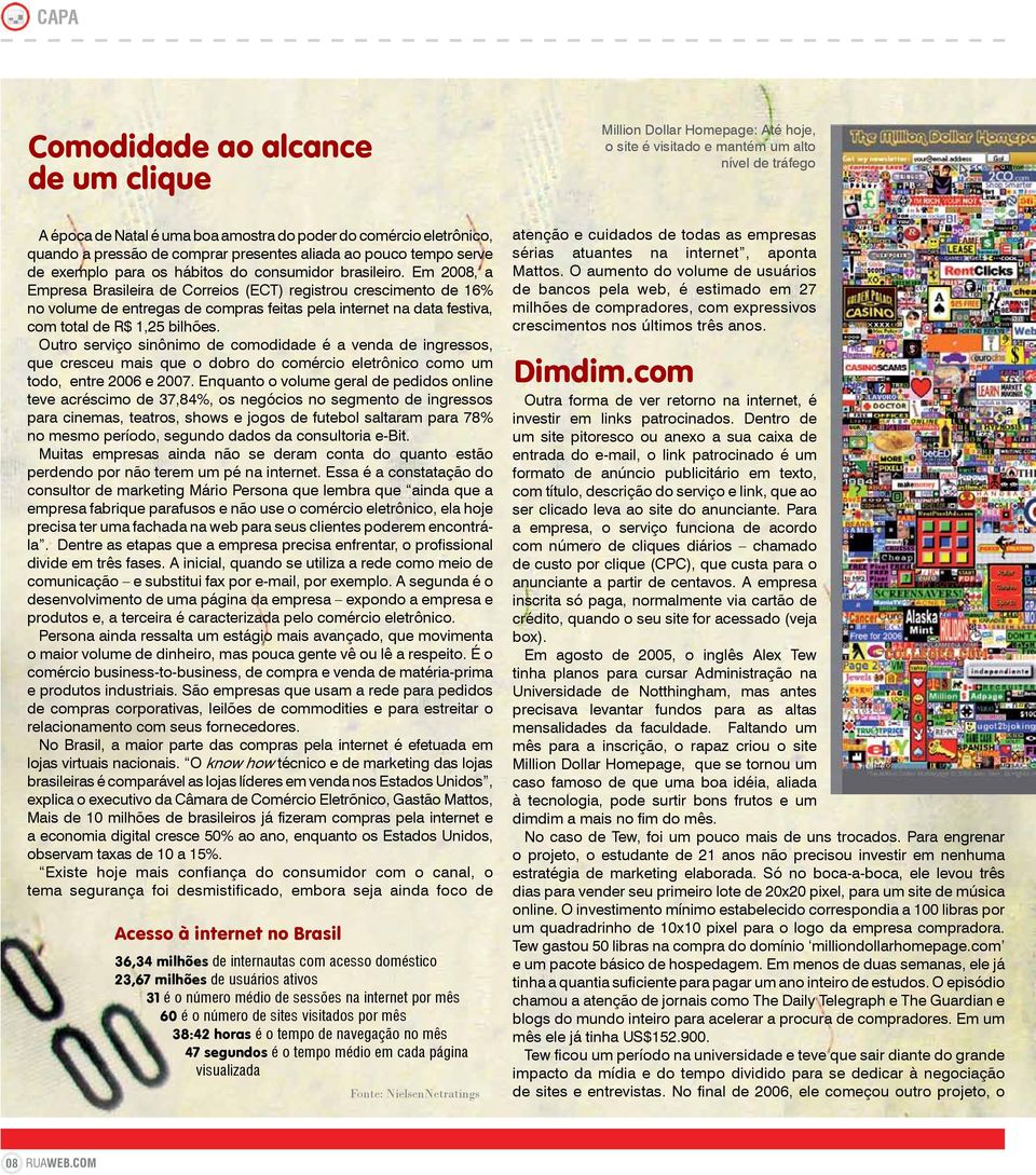 Em 2008, a Empresa Brasileira de Correios (ECT) registrou crescimento de 16% no volume de entregas de compras feitas pela internet na data festiva, com total de R$ 1,25 bilhões.