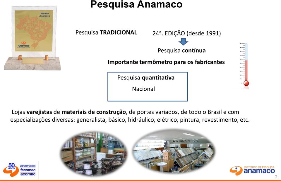 Pesquisa quantitativa Nacional Lojas varejistas de materiais de construção, de