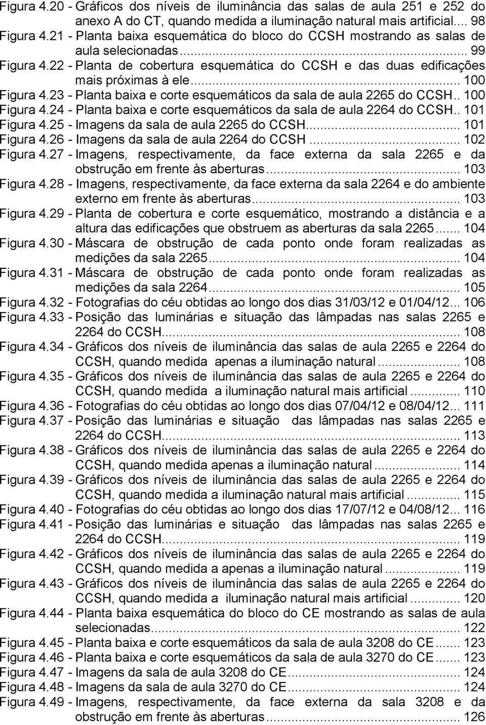 .. 100 Figura 4.23 - Planta baixa e corte esquemáticos da sala de aula 2265 do CCSH.. 100 Figura 4.24 - Planta baixa e corte esquemáticos da sala de aula 2264 do CCSH.. 101 Figura 4.