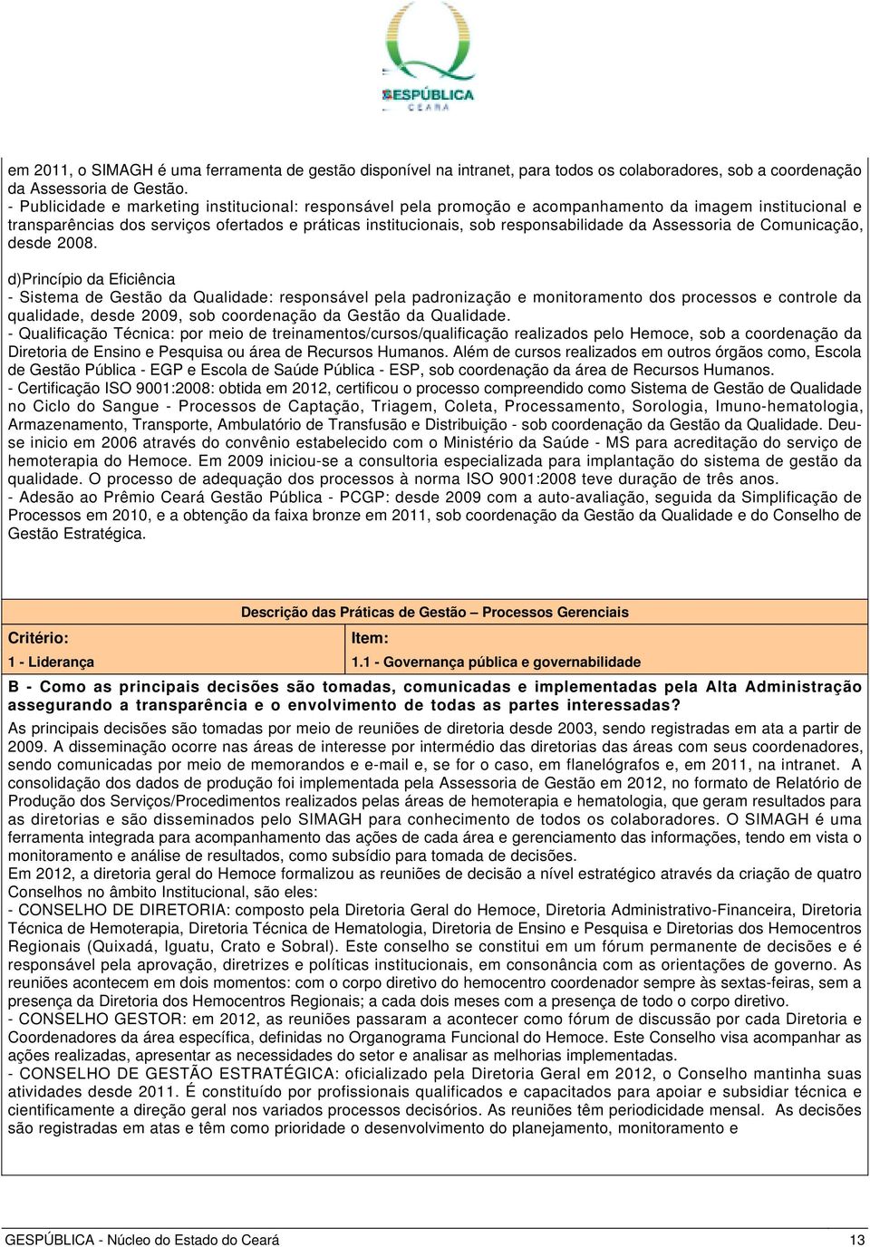 Assessoria de Comunicação, desde 2008.