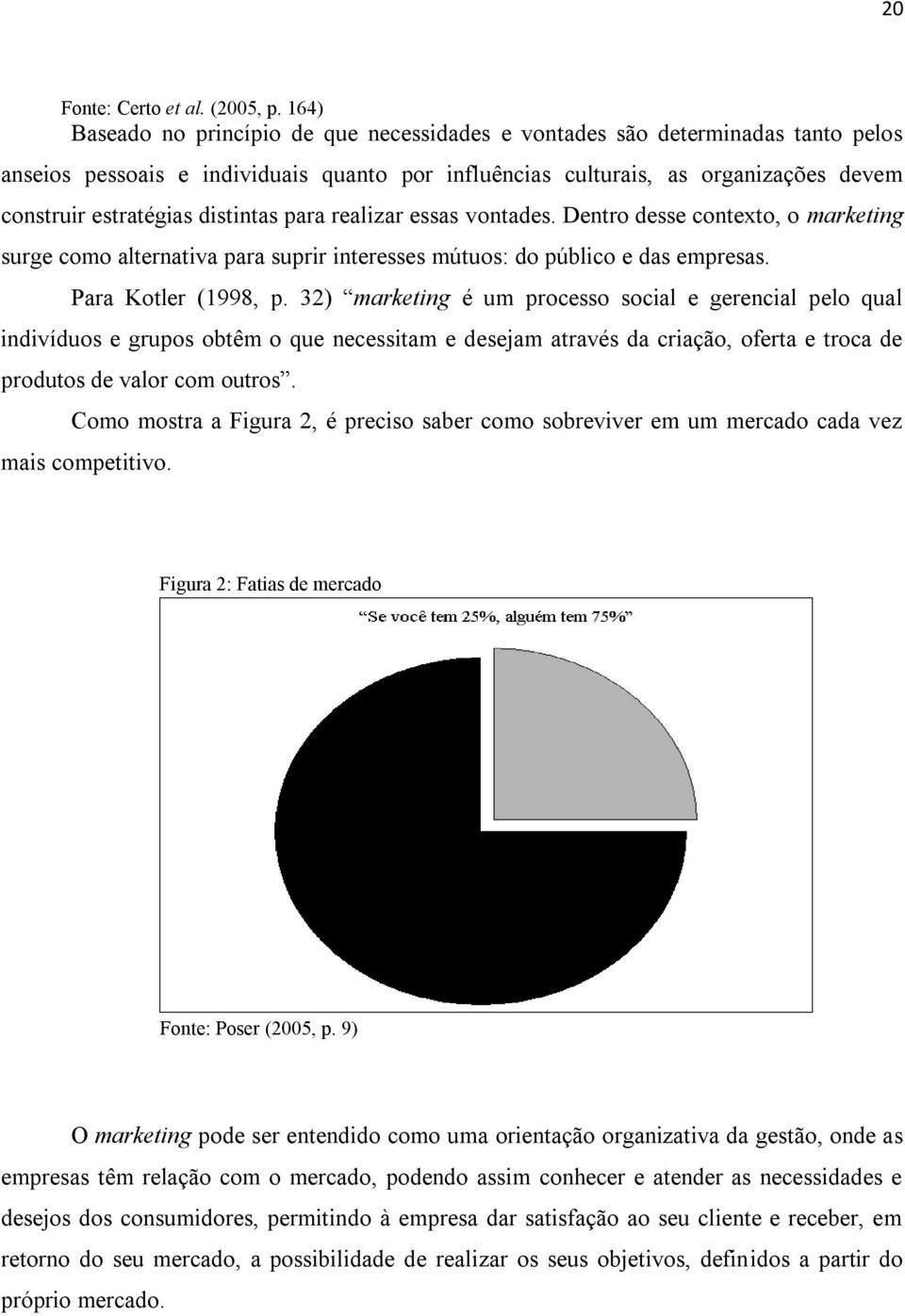 distintas para realizar essas vontades. Dentro desse contexto, o marketing surge como alternativa para suprir interesses mútuos: do público e das empresas. Para Kotler (1998, p.