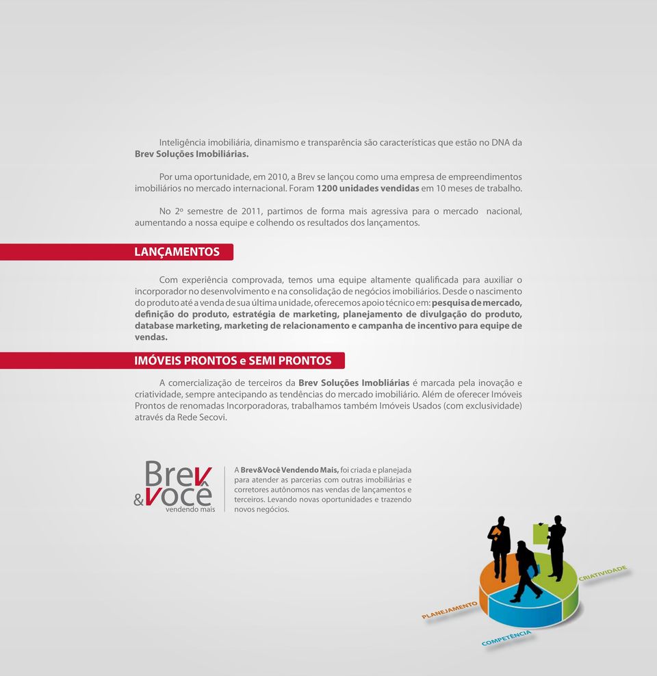 No 2º semestre de 2011, partimos de forma mais agressiva para o mercado nacional, aumentando a nossa equipe e colhendo os resultados dos lançamentos.