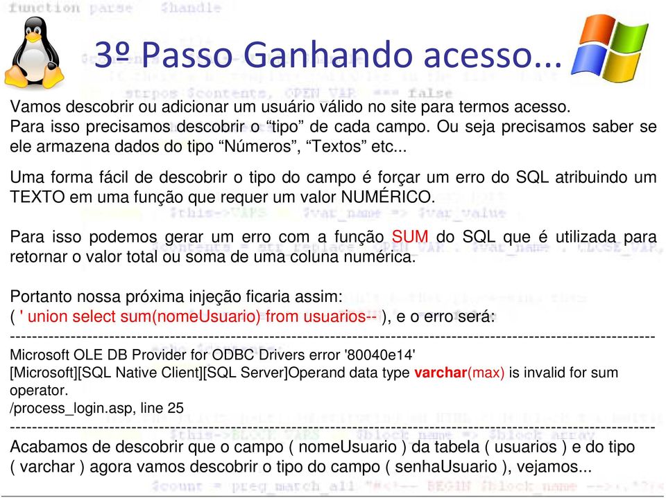 .. Uma forma fácil de descobrir o tipo do campo é forçar um erro do SQL atribuindo um TEXTO em uma função que requer um valor NUMÉRICO.