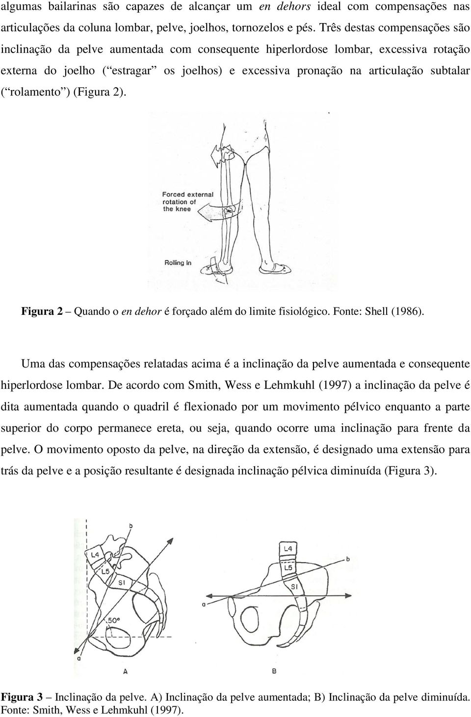 ( rolamento ) (Figura 2). Figura 2 Quando o en dehor é forçado além do limite fisiológico. Fonte: Shell (1986).