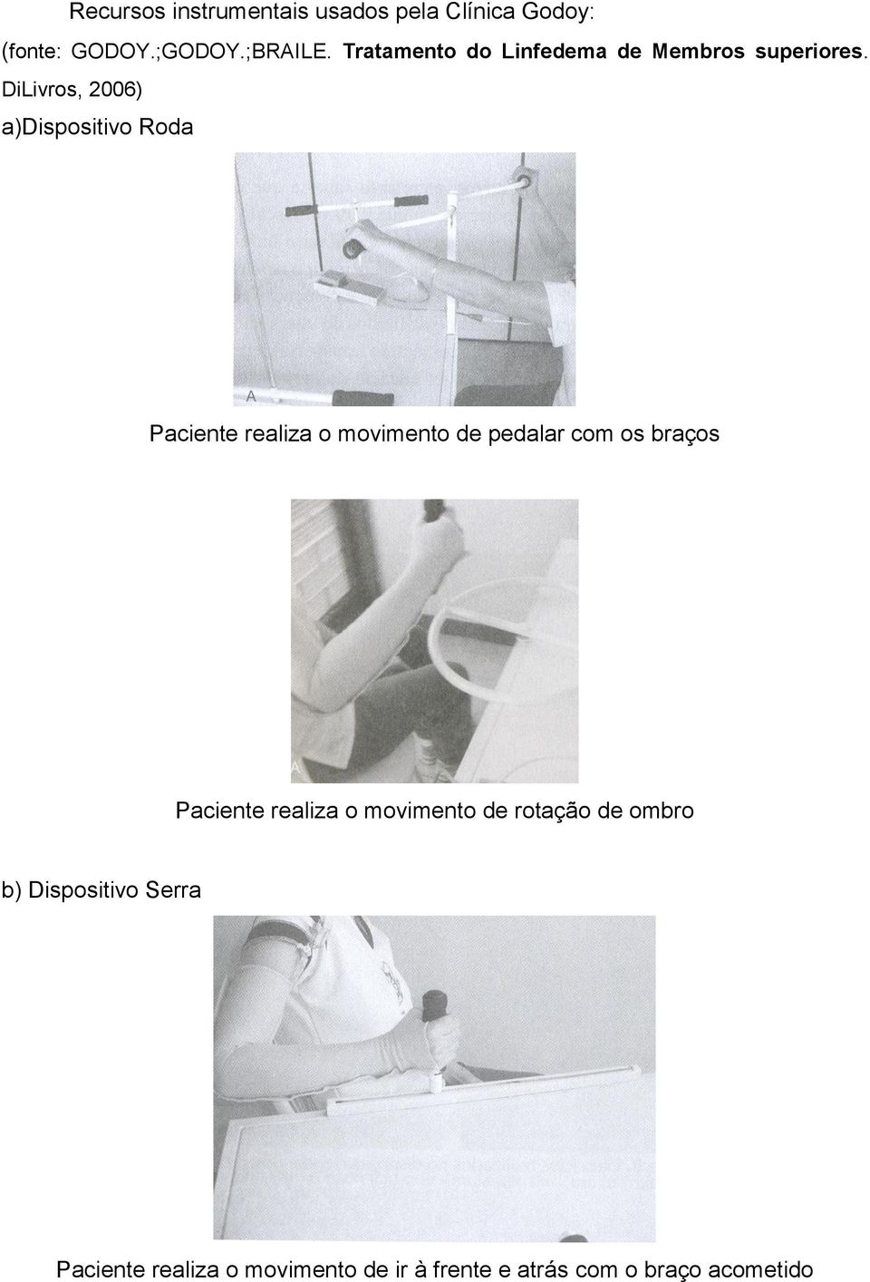 DiLivros, 2006) a)dispositivo Roda Paciente realiza o movimento de pedalar com os braços