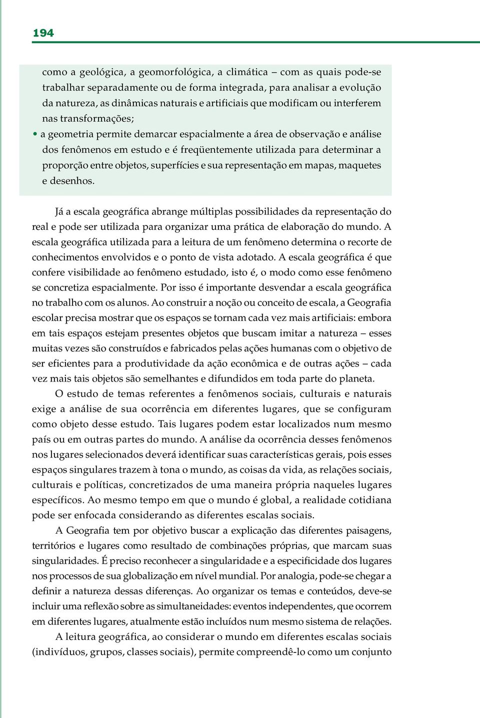 entre objetos, superfícies e sua representação em mapas, maquetes e desenhos.