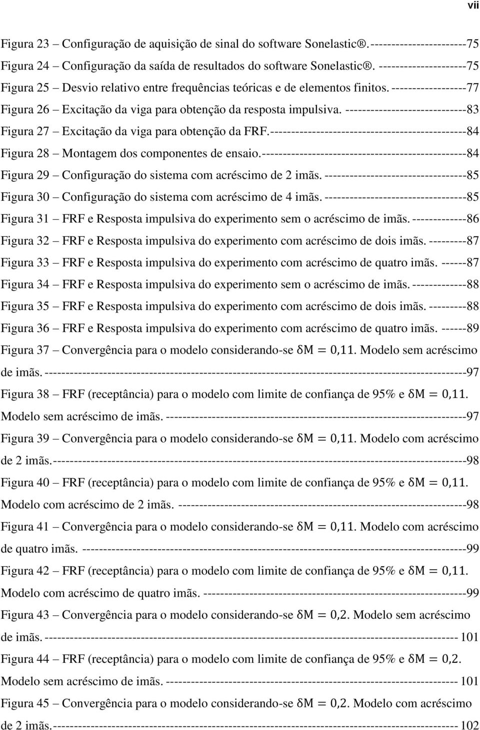 -----------------------------83 Figura 27 Excitação da viga para obtenção da FRF. -----------------------------------------------84 Figura 28 Montagem dos componentes de ensaio.