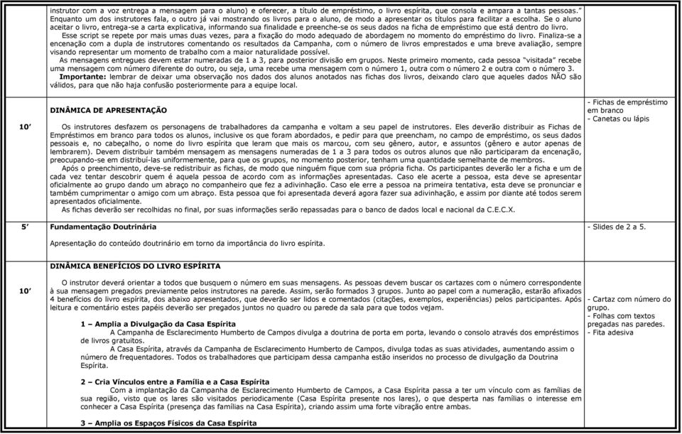 Se o aluno aceitar o livro, entrega-se a carta explicativa, informando sua finalidade e preenche-se os seus dados na ficha de empréstimo que está dentro do livro.