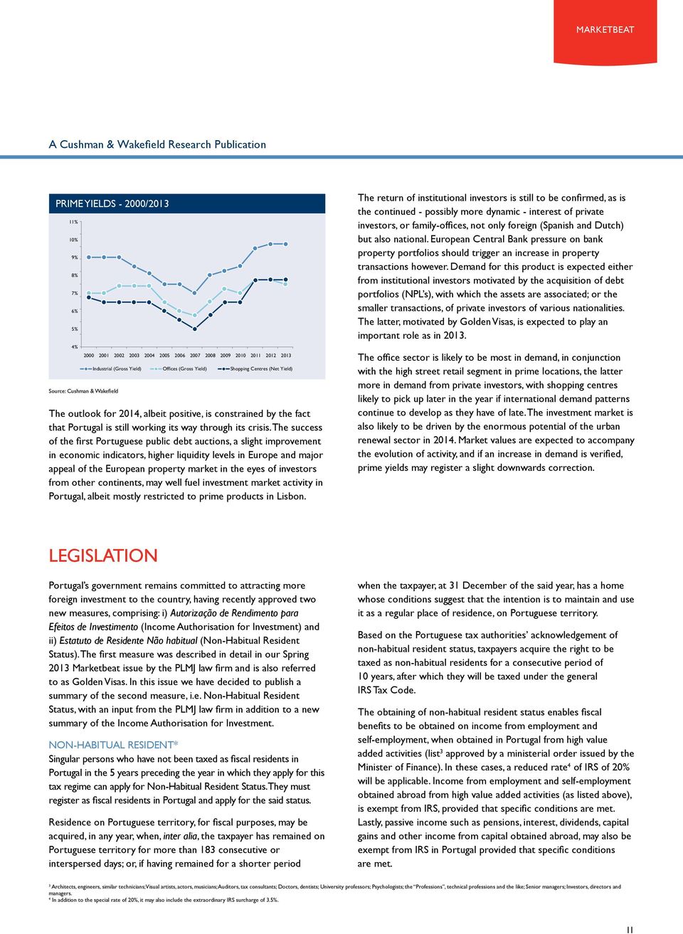 The success of the first Portuguese public debt auctions, a slight improvement in economic indicators, higher liquidity levels in Europe and major appeal of the European property market in the eyes