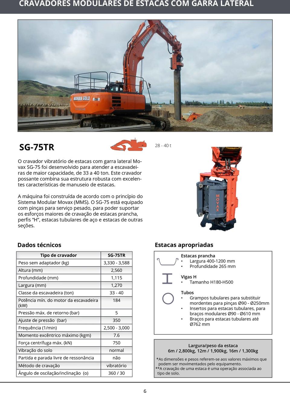 A máquina foi construída de acordo com o princípio do Sistema Modular Movax (MMS).