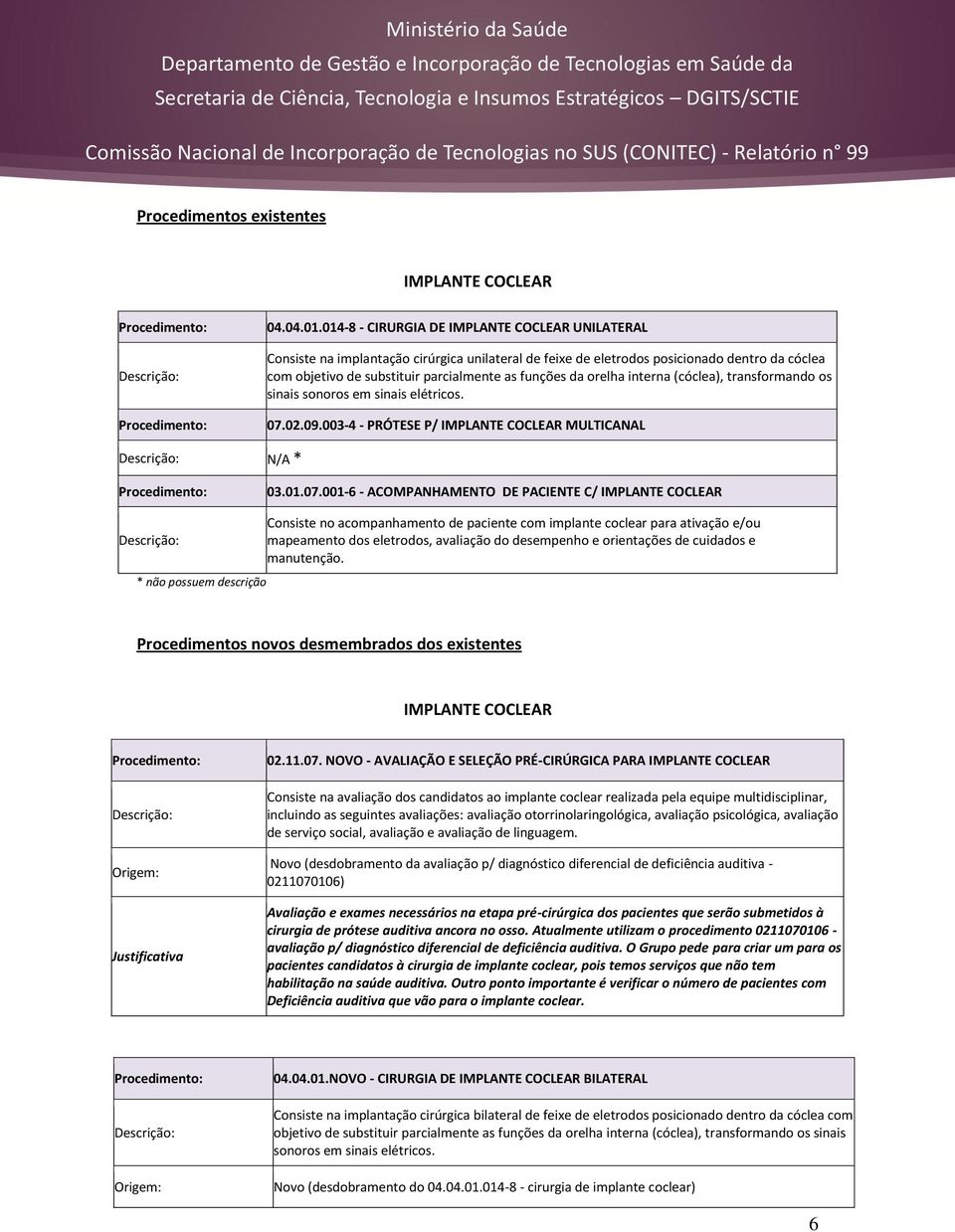 orelha interna (cóclea), transformando os sinais sonoros em sinais elétricos. 07.