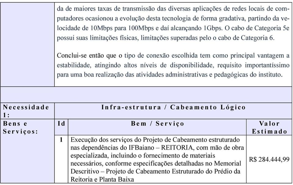 Conclui-se então que o tipo de conexão escolhida tem como principal vantagem a estabilidade, atingindo altos níveis de disponibilidade, requisito importantíssimo para uma boa realização das