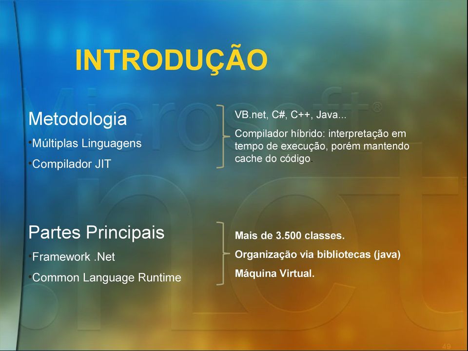 .. Compilador híbrido: interpretação em tempo de execução, porém mantendo