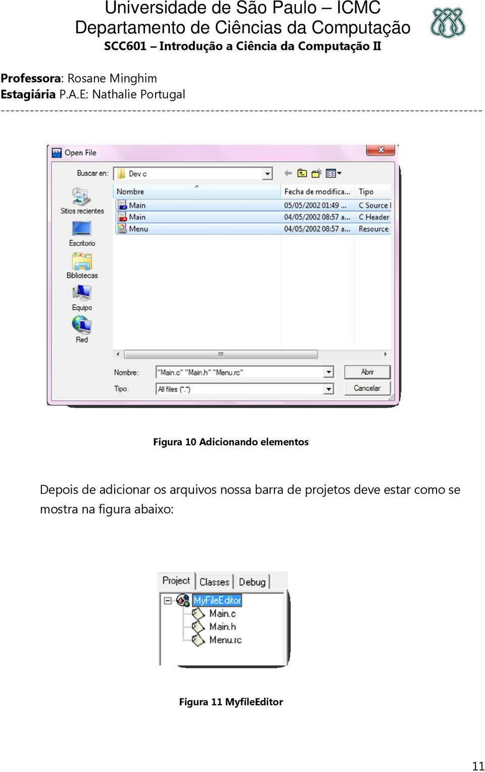 projetos deve estar como se mostra na