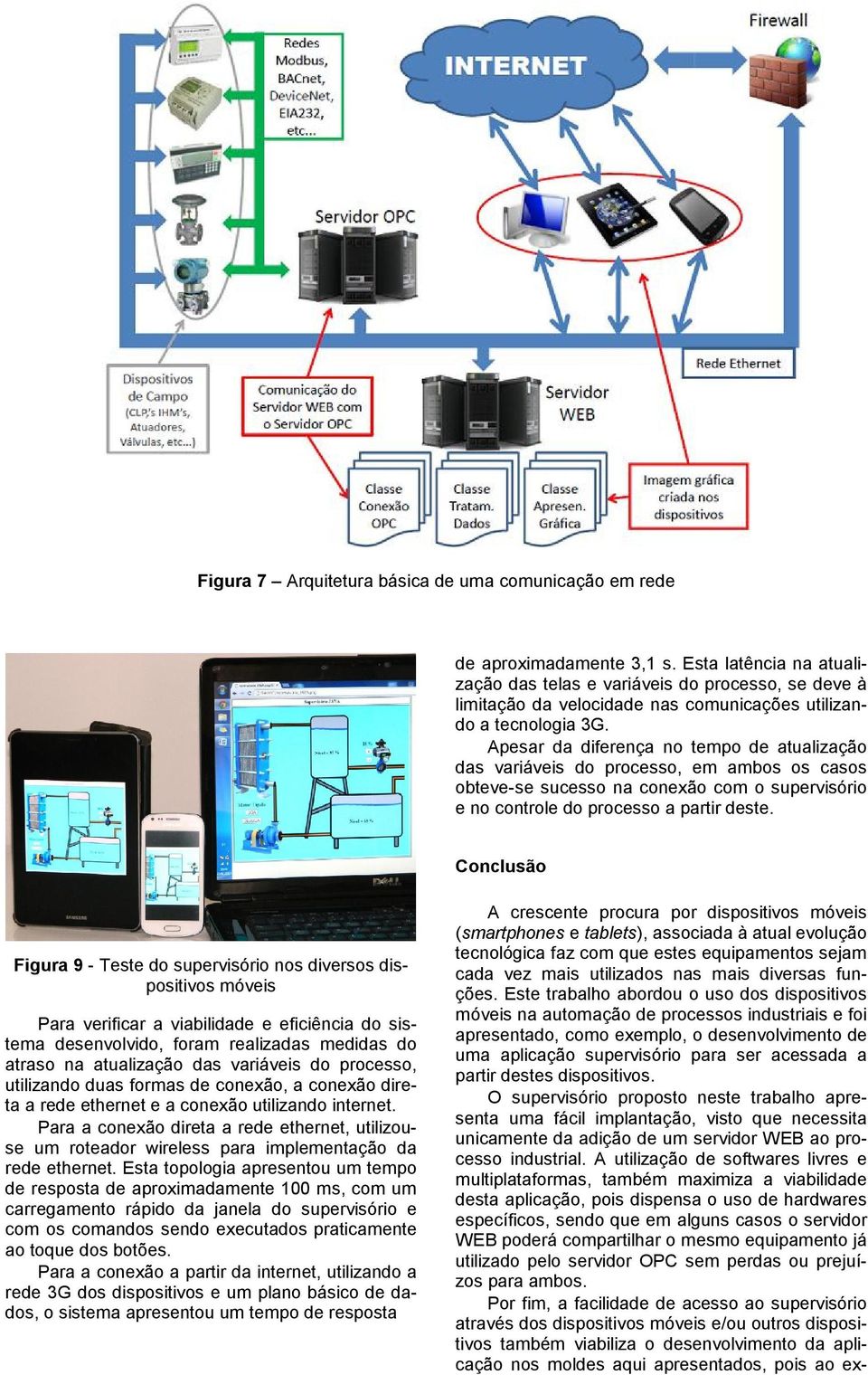 Apesar da diferença no tempo de atualização das variáveis do processo, em ambos os casos obteve-se sucesso na conexão com o supervisório e no controle do processo a partir deste.