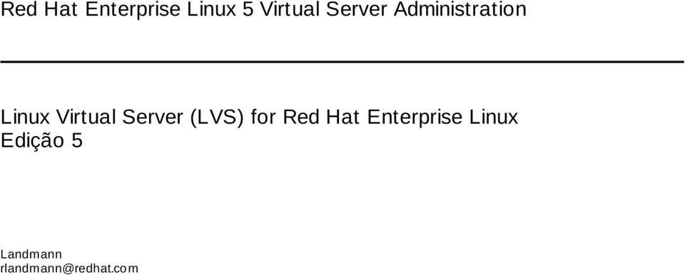 Server (LVS) for Red Hat Enterprise