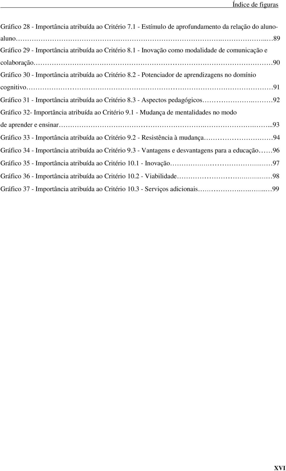 2 - Potenciador de aprendizagens no domínio cognitivo 91 Gráfico 31 - Importância atribuída ao Critério 8.3 - Aspectos pedagógicos. 92 Gráfico 32- Importância atribuída ao Critério 9.