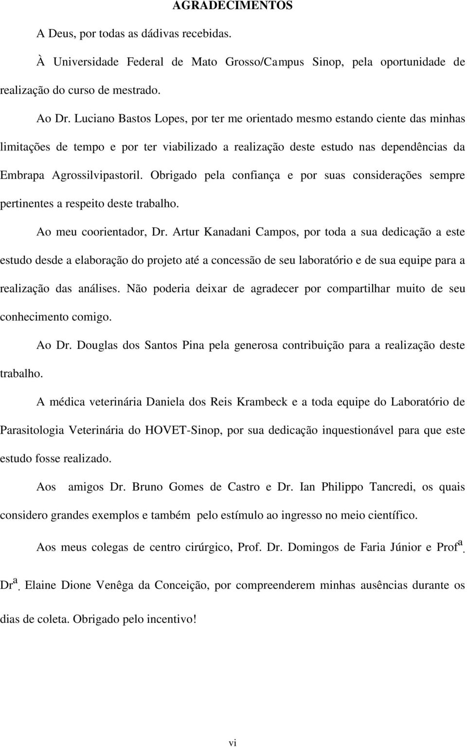 Obrigado pela confiança e por suas considerações sempre pertinentes a respeito deste trabalho. Ao meu coorientador, Dr.