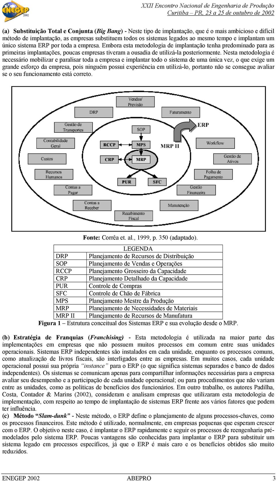 Embora esta metodologia de implantação tenha predominado para as primeiras implantações, poucas empresas tiveram a ousadia de utilizá-la posteriormente.