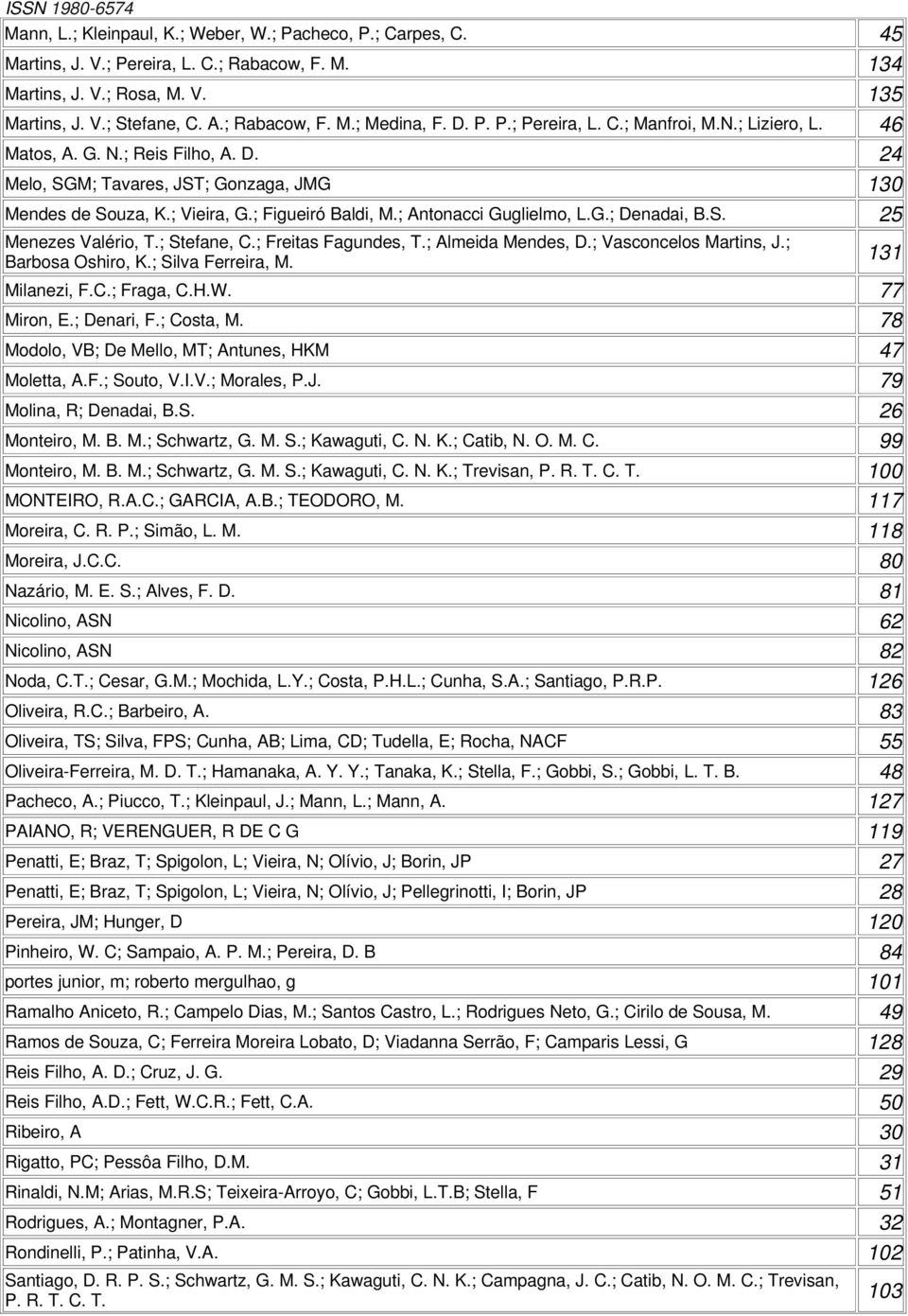 ; Figueiró Baldi, M.; Antonacci Guglielmo, L.G.; Denadai, B.S. 25 Menezes Valério, T.; Stefane, C.; Freitas Fagundes, T.; Almeida Mendes, D.; Vasconcelos Martins, J.; Barbosa Oshiro, K.