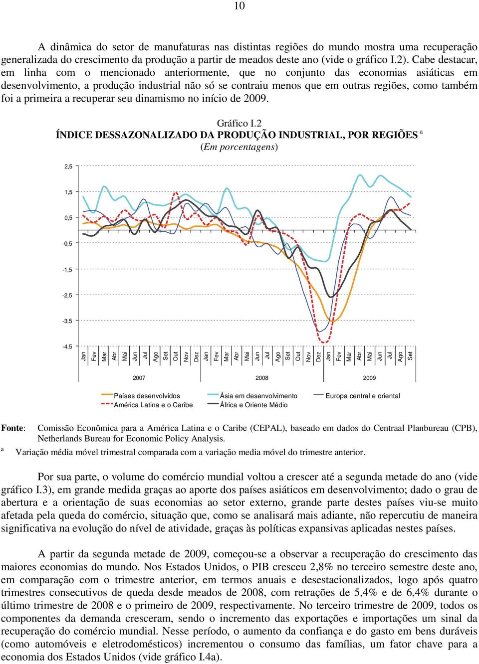 foi a primeira a recuperar seu dinamismo no início de 2009. Gráfico I.