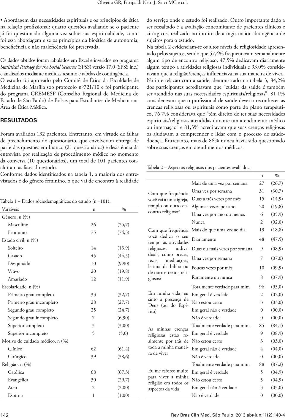 abordagem e se os princípios da bioética de autonomia, beneficência e não maleficência foi preservada.