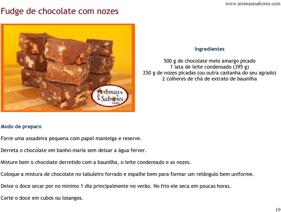 Misture bem o chocolate derretido com a baunilha, o leite condensado e as nozes.