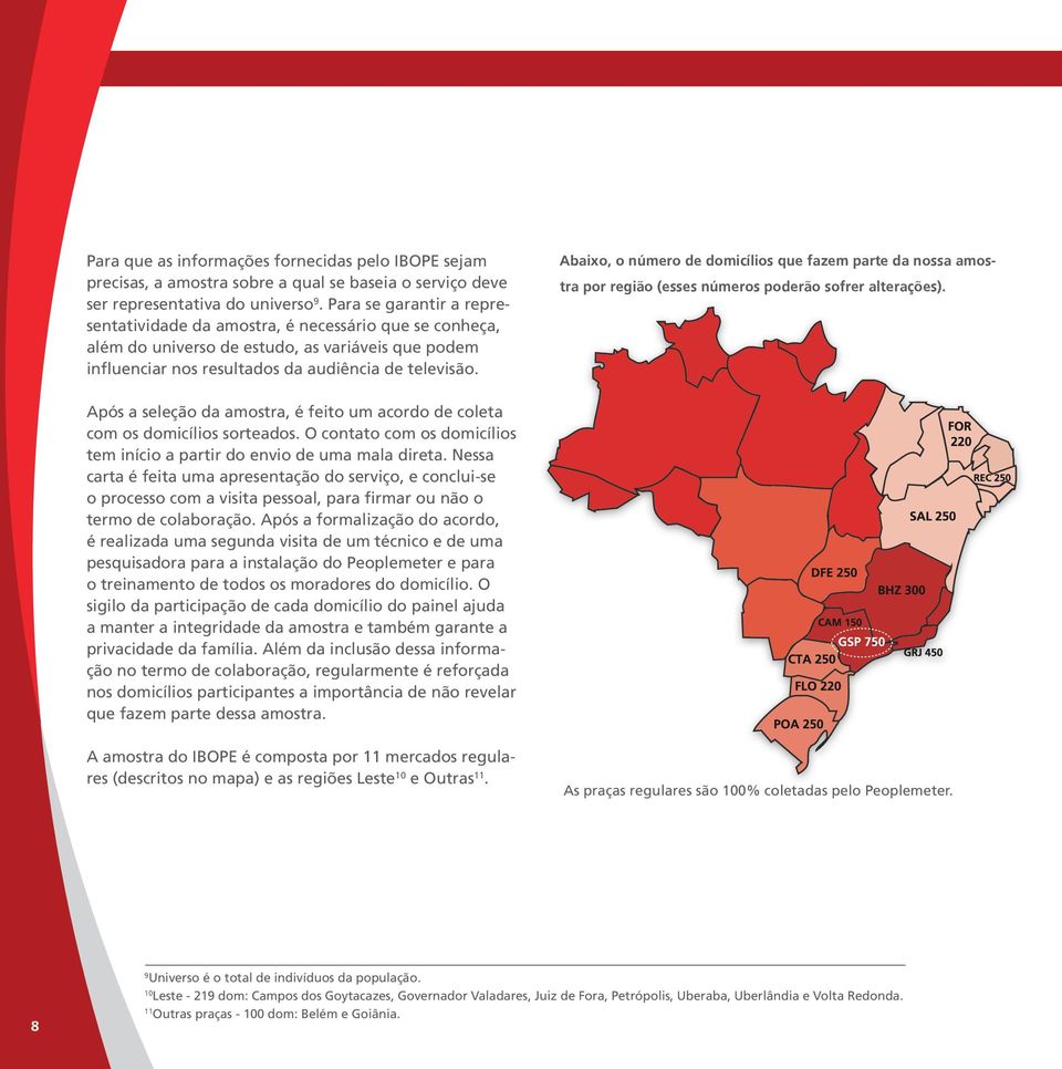 Abaixo, o número de domicílios que fazem parte da nossa amostra por região (esses números poderão sofrer alterações).