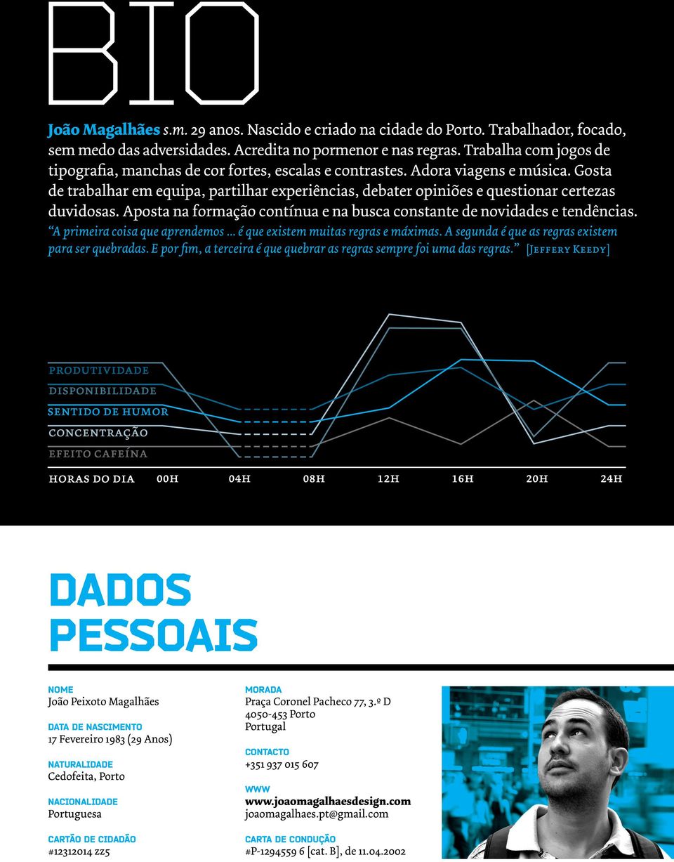 Gosta de trabalhar em equipa, partilhar experiências, debater opiniões e questionar certezas duvidosas. Aposta na formação contínua e na busca constante de novidades e tendências.