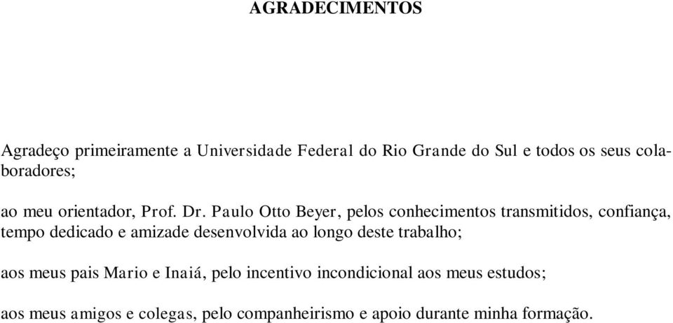 Paulo Otto Beyer, pelos conhecimentos transmitidos, confiança, tempo dedicado e amizade desenvolvida ao