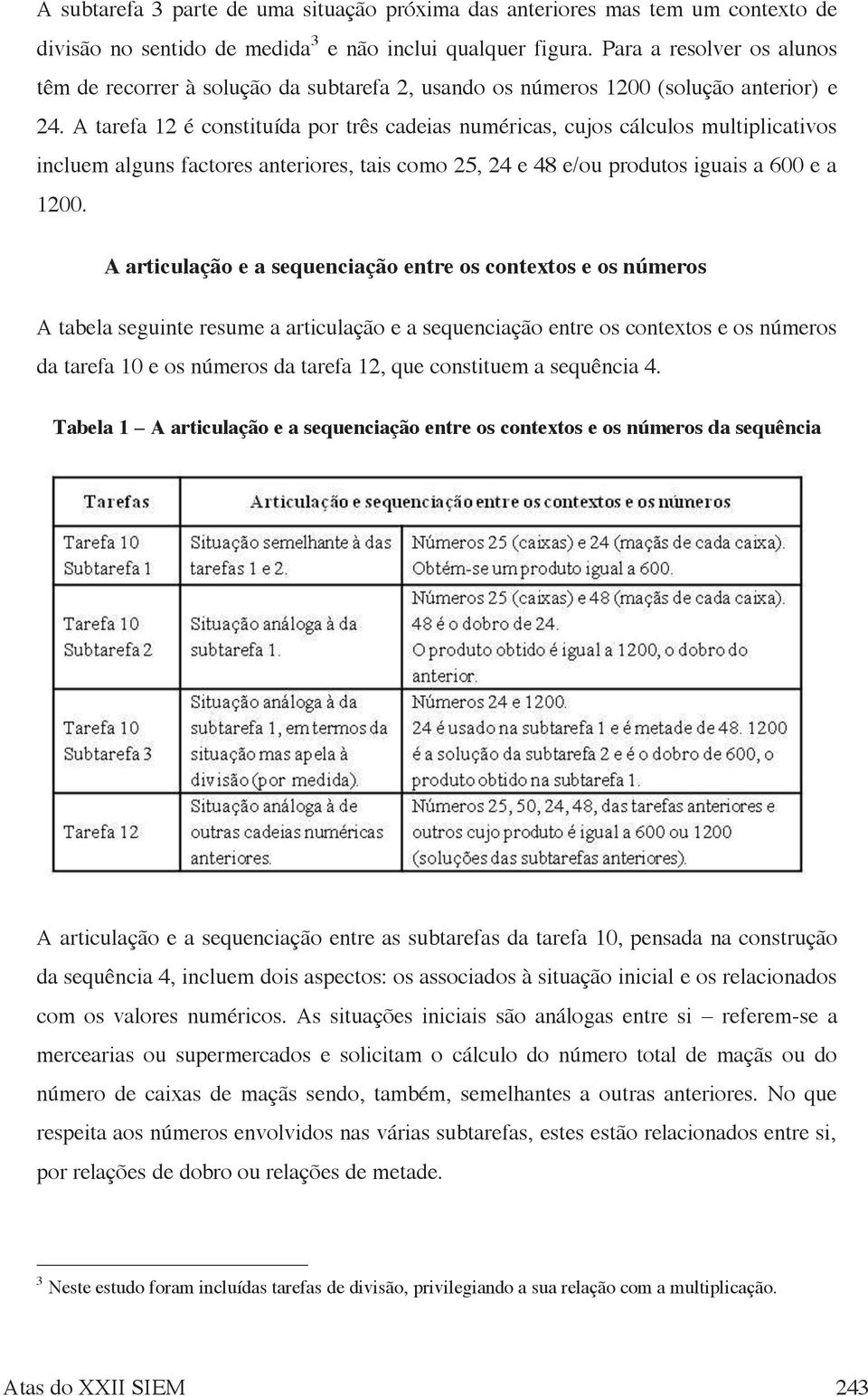 A tarefa 12 é constituída por três cadeias numéricas, cujos cálculos multiplicativos incluem alguns factores anteriores, tais como 25, 24 e 48 e/ou produtos iguais a 600 e a 1200.