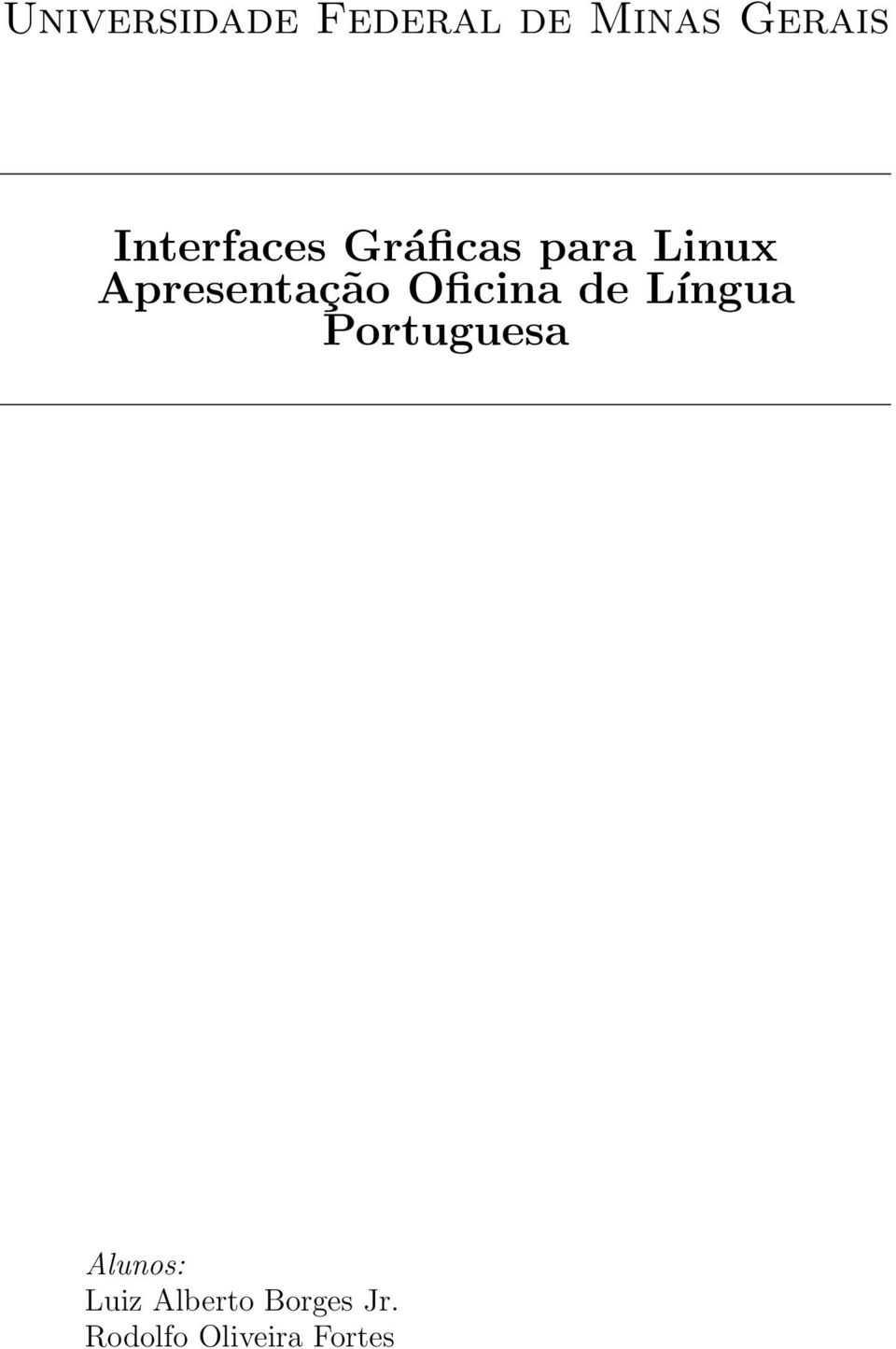 Apresentação Oficina de Língua Portuguesa