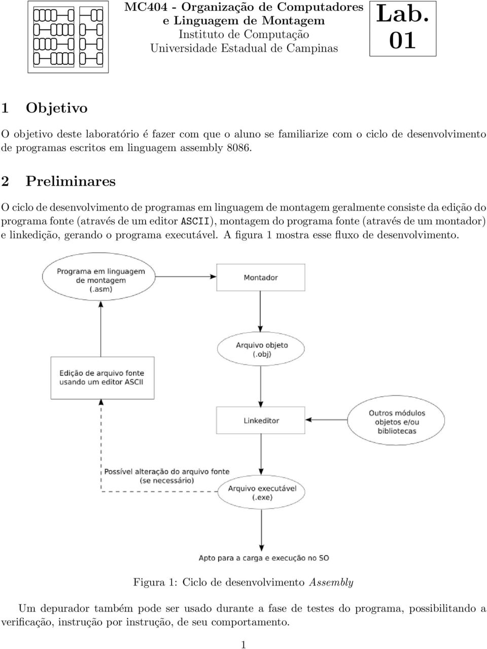 de programas escritos em linguagem assembly 8086.