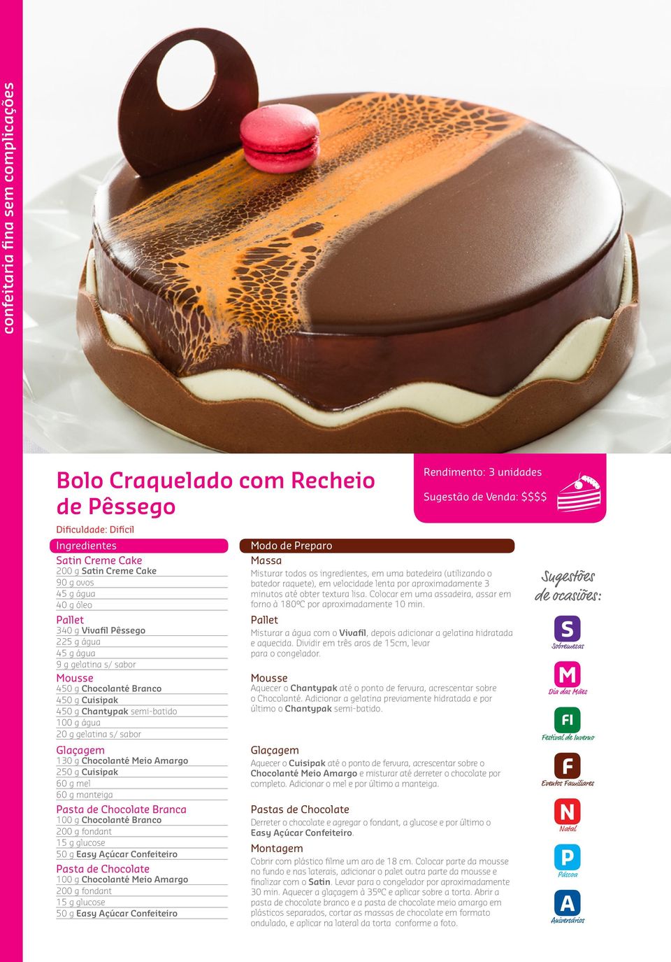 Chocolanté Meio Amargo 250 g Cuisipak 60 g mel 60 g manteiga Pasta de Chocolate Branca 100 g Chocolanté Branco 200 g fondant 15 g glucose 50 g Easy Açúcar Confeiteiro Pasta de Chocolate 100 g